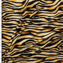 Blotted Tan And Black Tiger Print Double Brushed Poly Fabric By The Yard