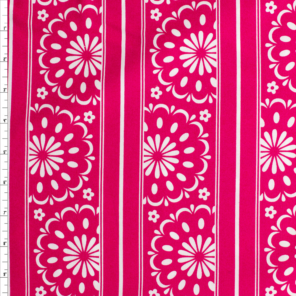 Cali Fabrics Pink And Proper Fifty/Fifty Stripe Quilter’s Cotton From