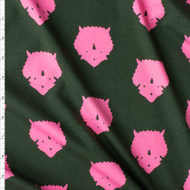 Triceratops Pink Stretch Cotton Jersey Knit From Art Gallery Fabrics Fabric By The Yard