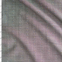 Dot And Dash Vertical Stripe On Chambray Grey Wool Suiting #28161 Fabric By The Yard