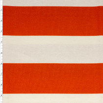 Dark Orange And Ivory Stripe Cotton Duck By Waverly (2Y Precut) Fabric By The Yard