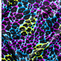 Teal, Lime, And Purple Leopard Designer Nylon/Spandex #28221 Fabric By The Yard