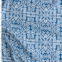 Denim Blue Diamond Dash Tribal Cotton/Rayon Lawn #28230 Fabric By The Yard