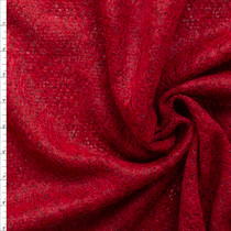 Deep Red Wool Sweater Knit #28633 Fabric By The Yard