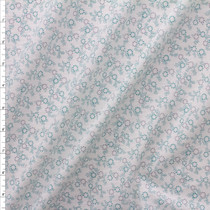 Green And Grey Dot Pattern On Warm White Nyc Designer Cotton Shirting #28652 Fabric By The Yard