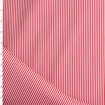 Red And Offwhite Vertical Mini Stripe Fine Italian Shirting From Albini #28669 Fabric By The Yard