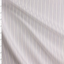 Silver And White Texture Stripe Fine Italian Shirting #28676 Fabric By The Yard