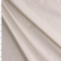 Brown On Offwhite Texture Stripe Fine Italian Shirting #28677 Fabric By The Yard