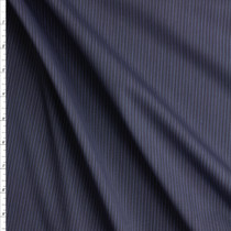 Blue On Charcoal Micro Pinstripe Stretch Fine Italian Shirting #28689 Fabric By The Yard