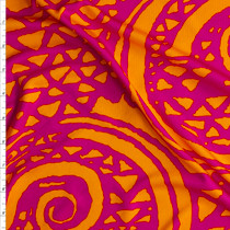 Hot Pink And Orange Swirl Silk Jersey Knit #28697 Fabric By The Yard