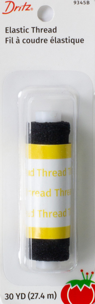 Dritz 9345B Elastic Sewing Thread, Black (30 Yards) | For Shirring, Smocking & Knit Ribbing