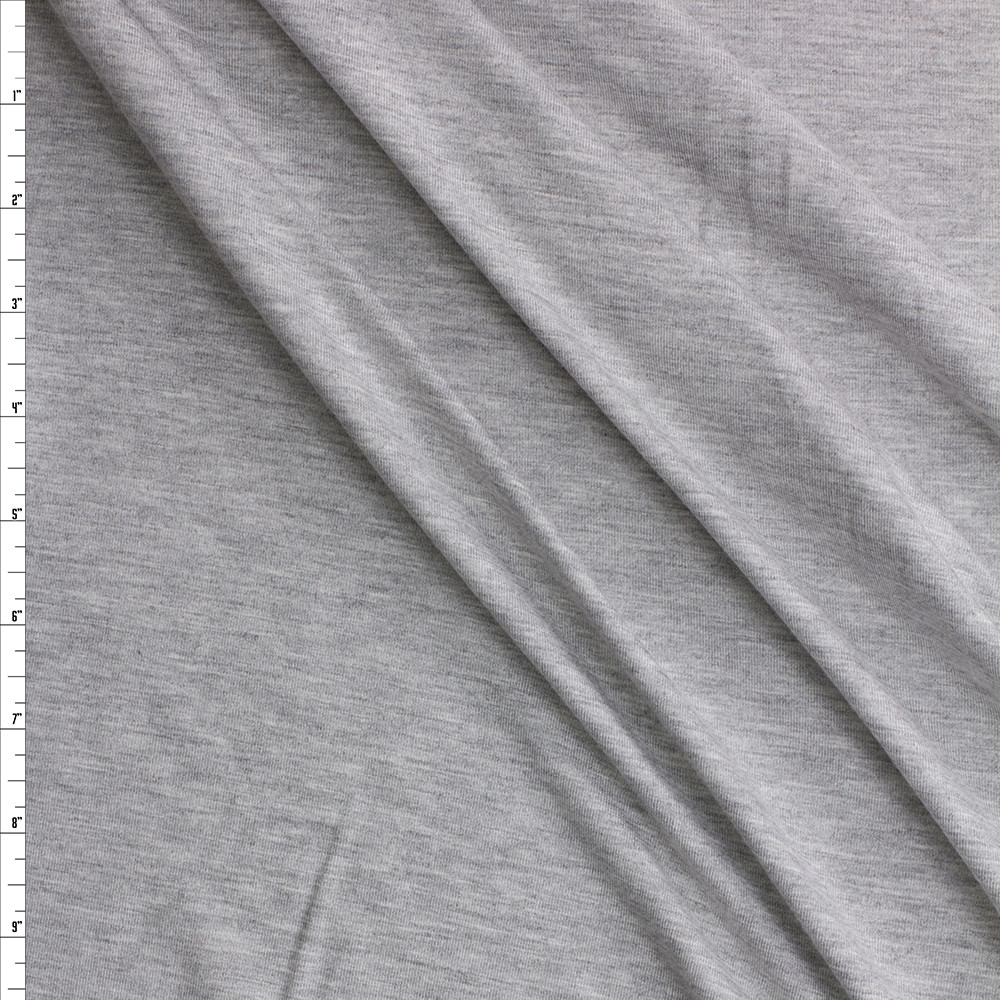 Cali Fabrics Heather Grey Marin Modal/Spandex Jersey Knit #30386