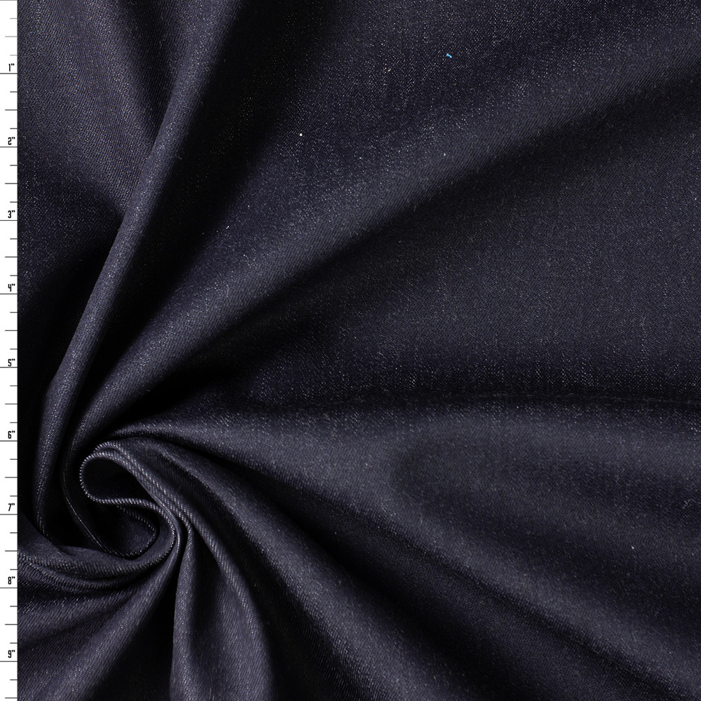 Cali Fabrics Dark Indigo Stretch 11.1oz Italian Denim from Jacob