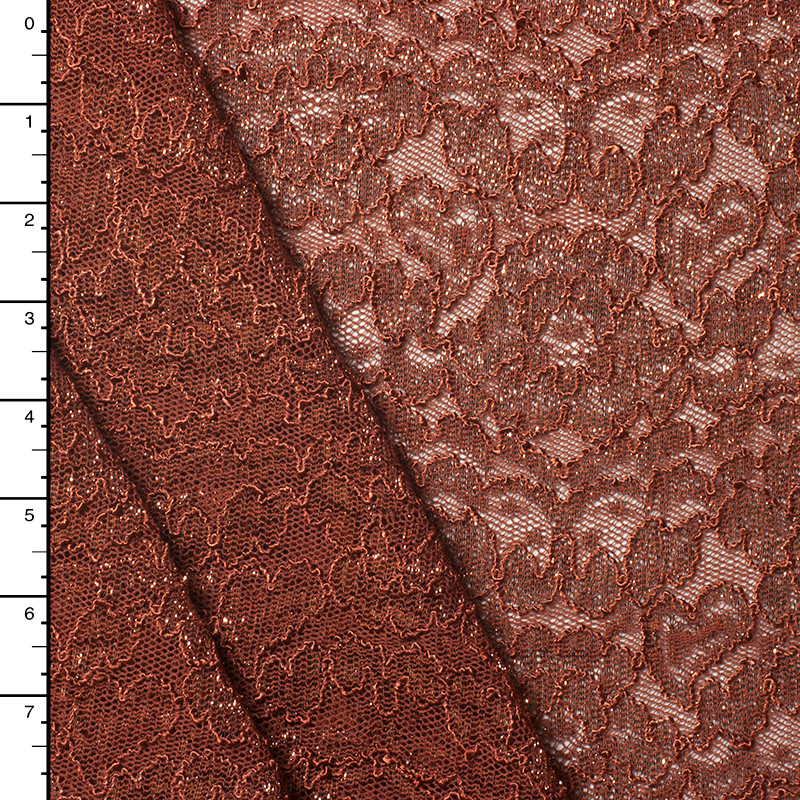 Cali Fabrics Bronze Metallic Reimbroidered Lace