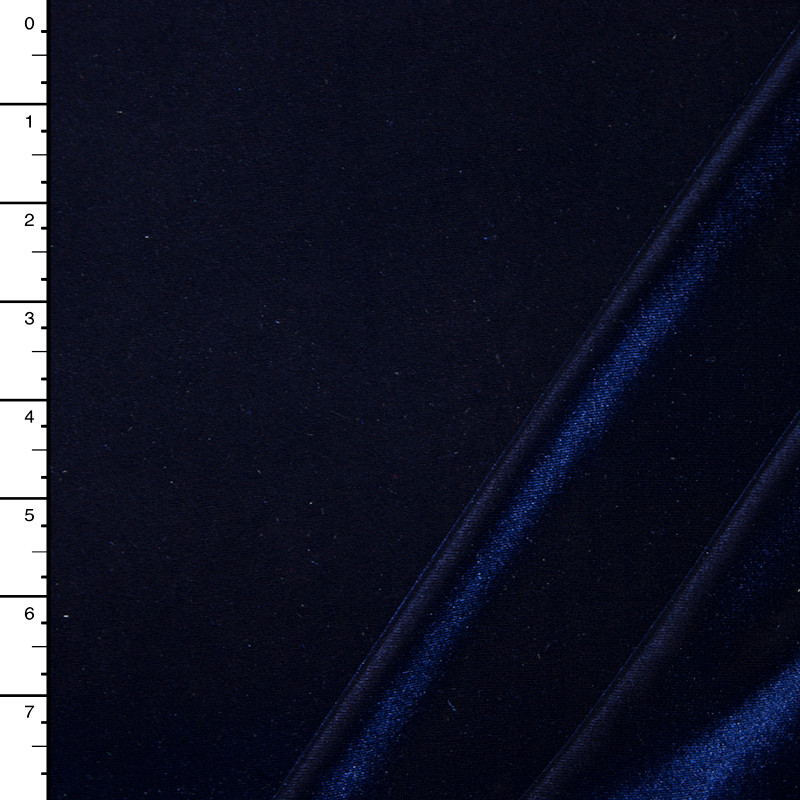 Luxury 100% Cotton Velvet Velour Fabric – Navy Blue – Sold By The Metre (44" Wide)