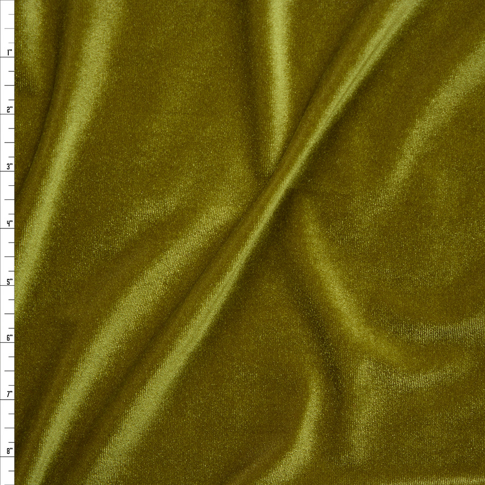 Olive Green 4-way Stretch Velvet