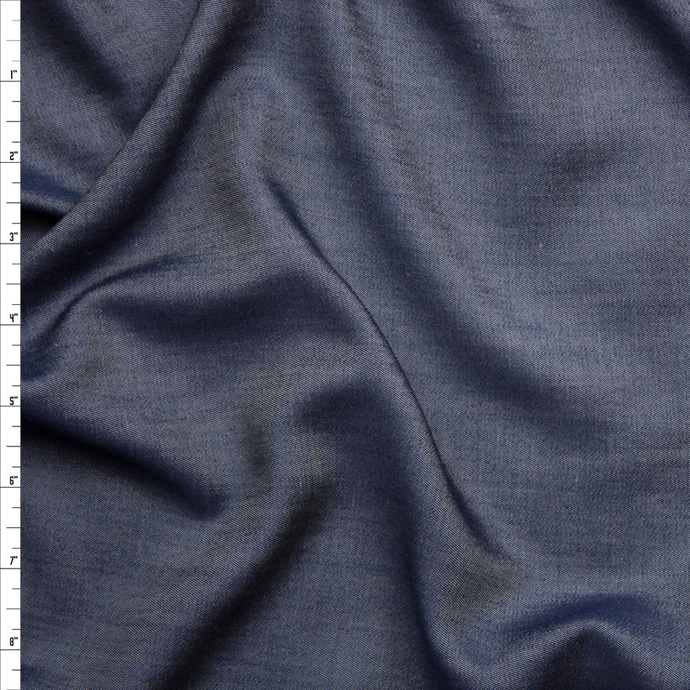 Cali Fabrics Lightweight Indigo Tencel Denim Fabric by the Yard