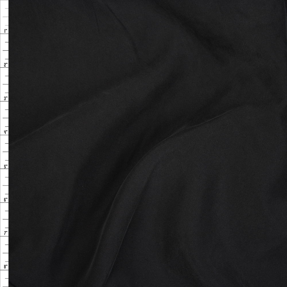 Cali Fabrics Black Brushed Poly Modal Peachskin Fabric by the Yard