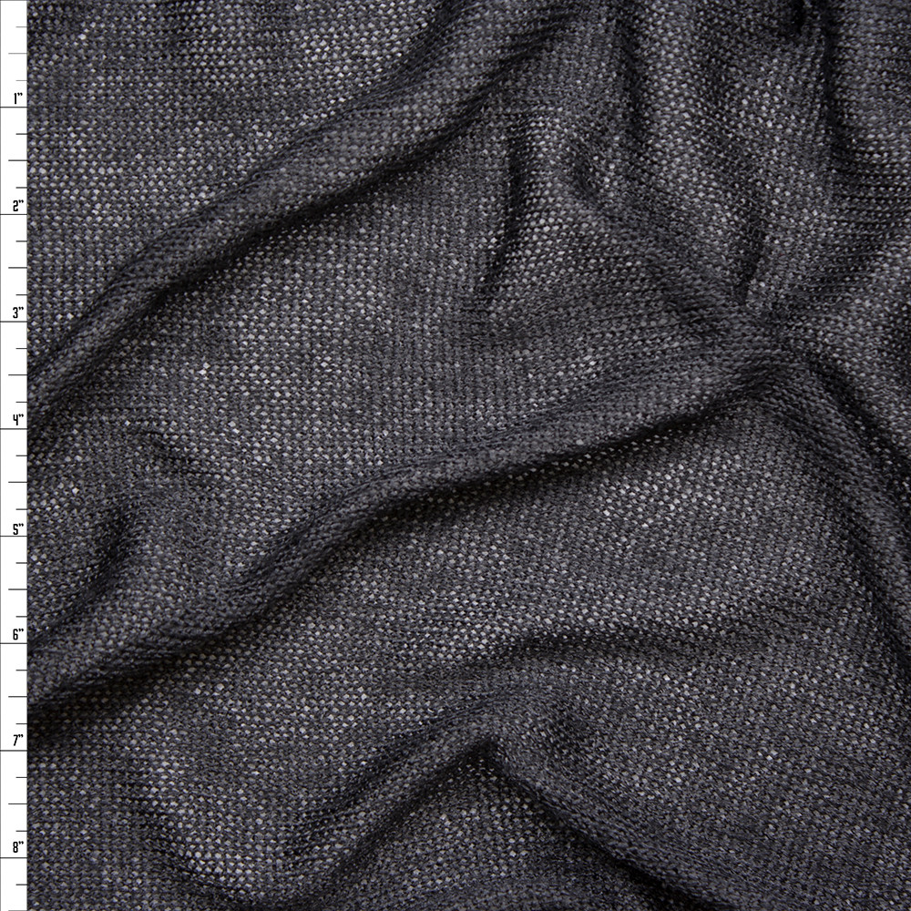 【U LAN】Cloth Damage Loose Fit Knit Cali Fabrics Black Loose Knit Lightweight Sweater Knit