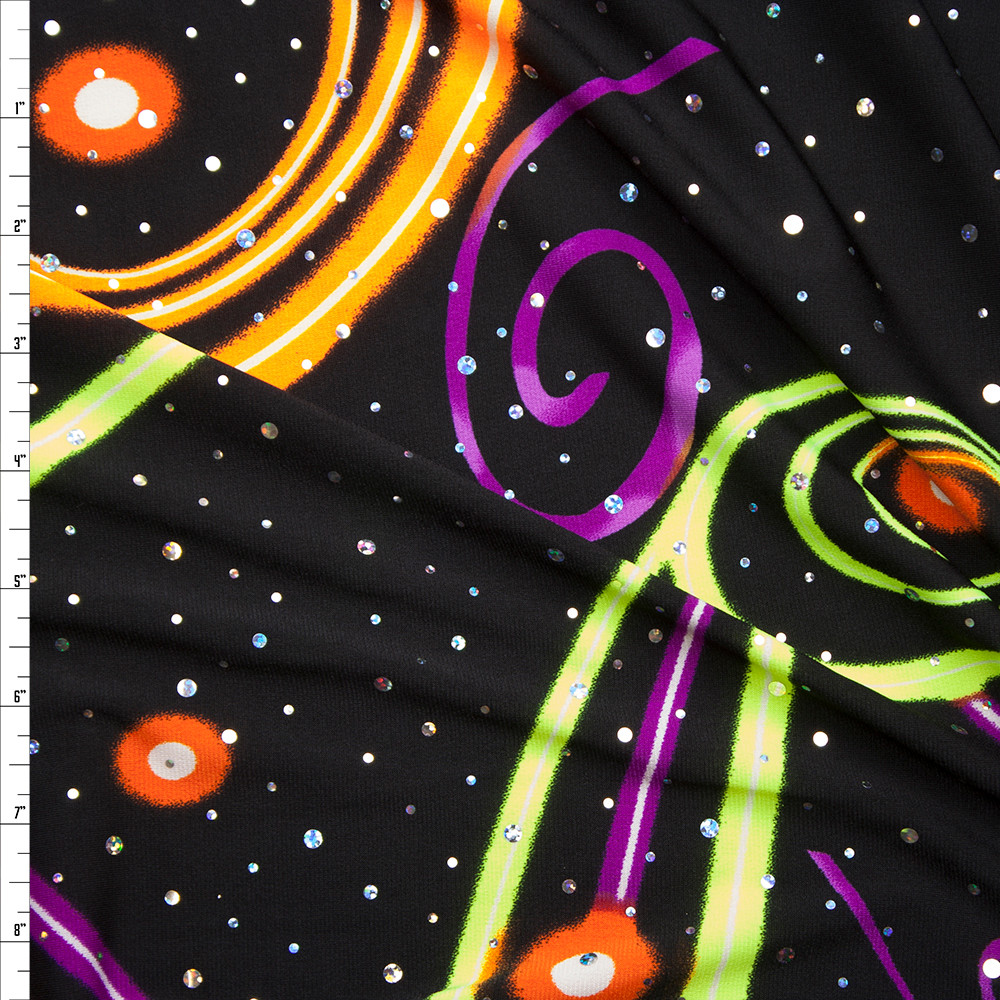 Cali Fabrics Neon Liquid Swirl Nylon/Spandex Fabric by the Yard