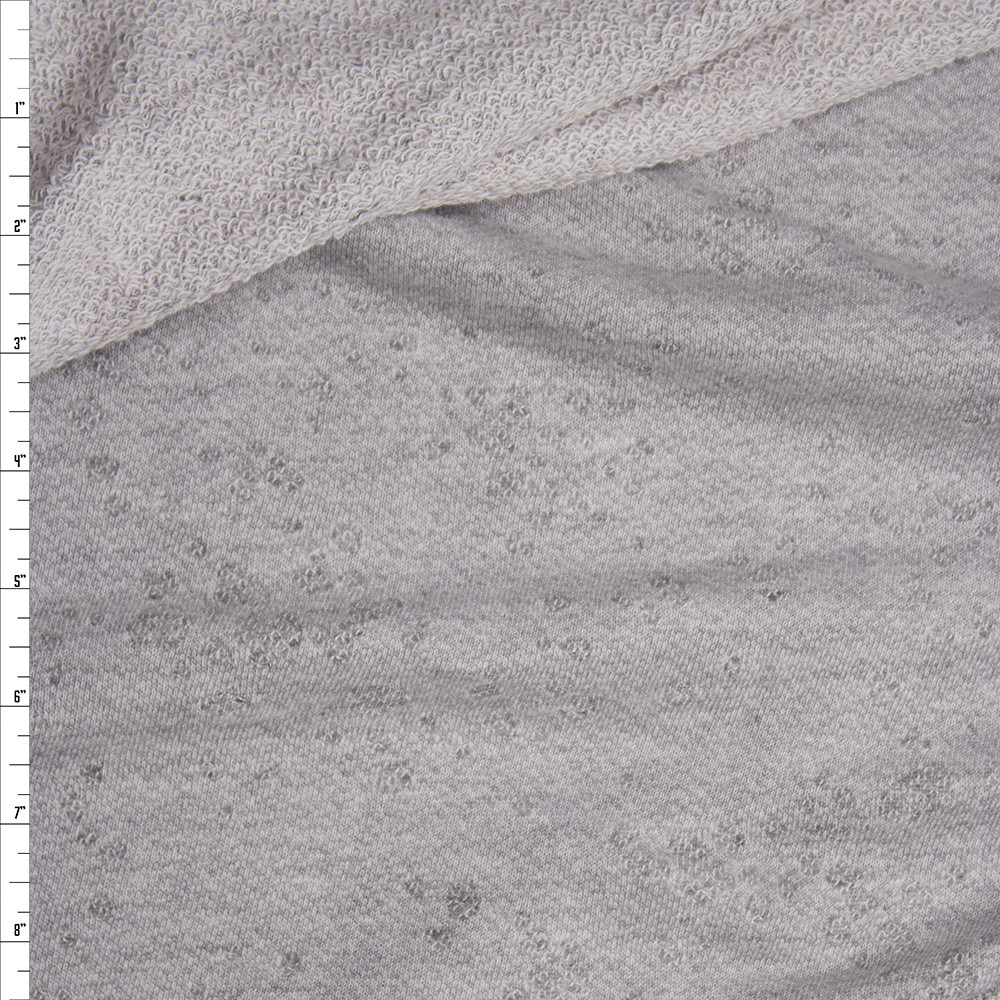 Cali Fabrics Light Grey Heather Distressed Midweight French Terry ...