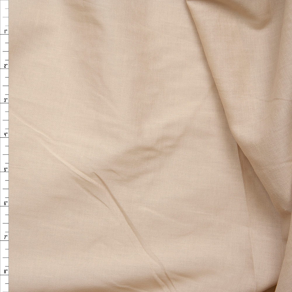 Cali Fabrics Light Tan Cotton Lawn Fabric by the Yard