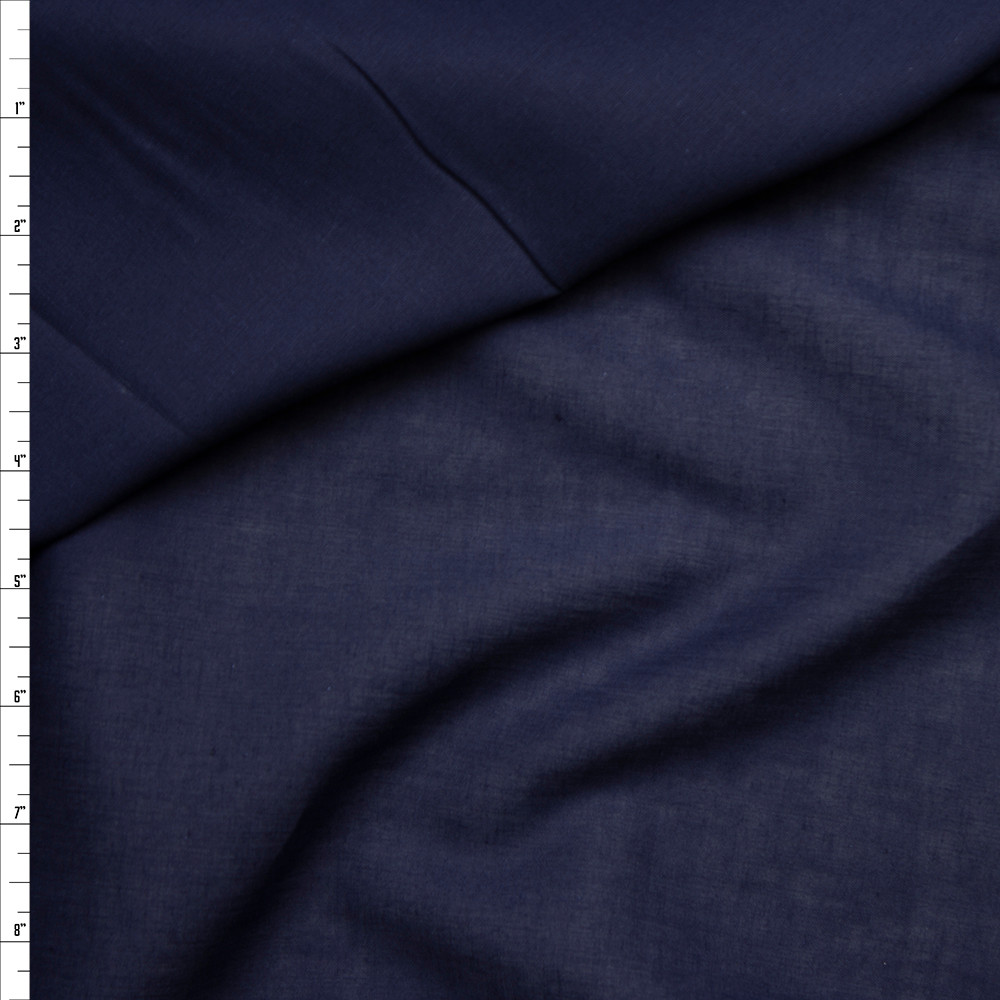 Cali Fabrics Navy Blue Cotton Lawn Fabric by the Yard