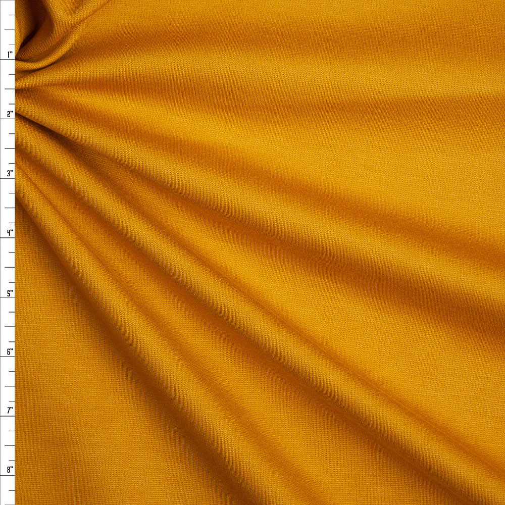 Cali Fabrics Mustard Heavyweight Stretch Ponte De Roma Fabric by the Yard