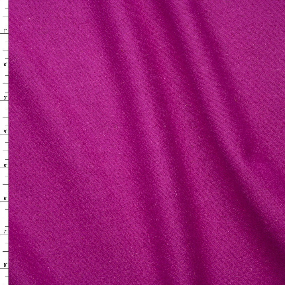 Cali Fabrics Hot Pink Solid Wool Coating Fabric by the Yard