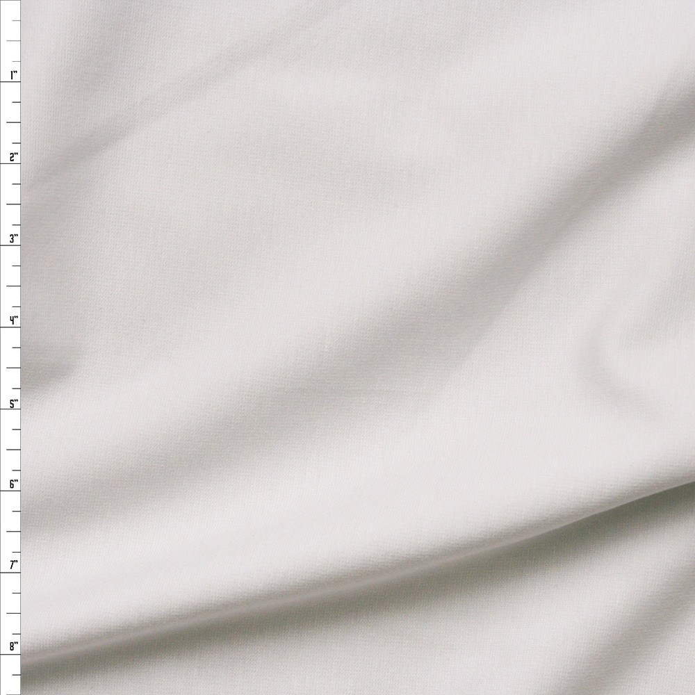 Cali Fabrics White Heavy Midweight Stretch Ponte Fabric by the Yard