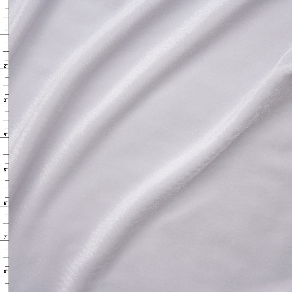 Cali Fabrics White 4-way Stretch Velvet Fabric by the Yard