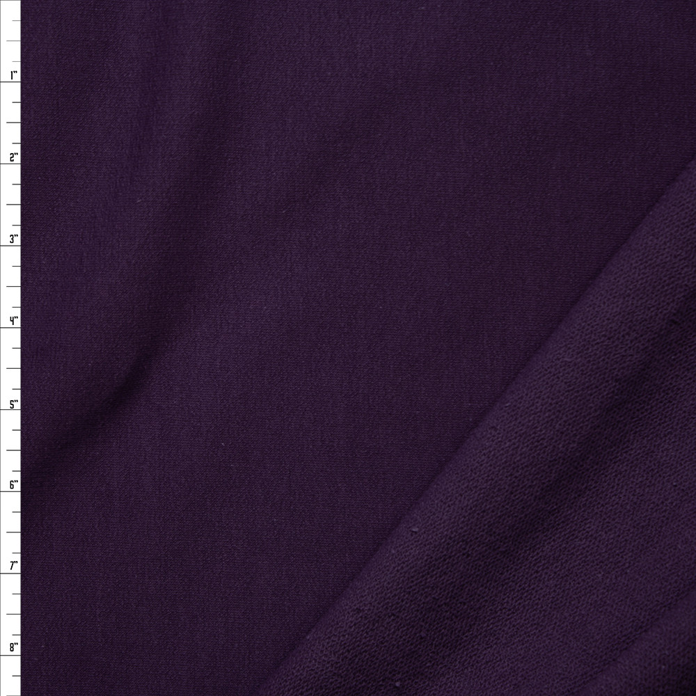 Cali Fabrics Plum Midweight 4-way Stretch Cotton French Terry Fabric by ...