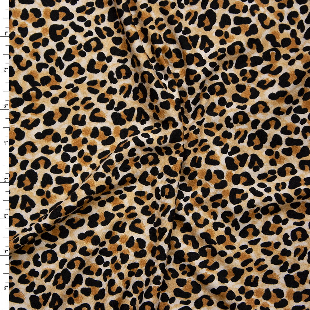 Cali Fabrics Black, Brown, and Tan Modern Cheetah Print Double Brushed ...