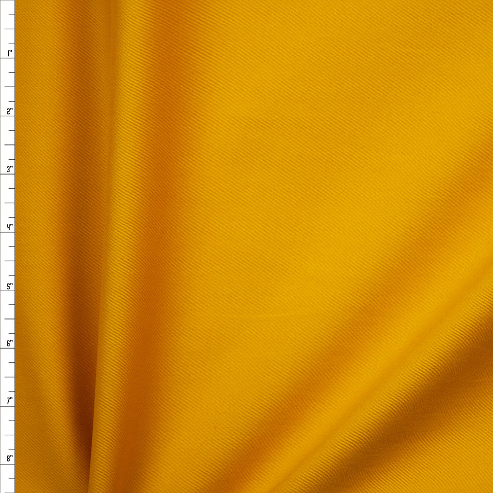 Cali Fabrics Mustard Yellow Brushed Midweight Cotton Twill Fabric by