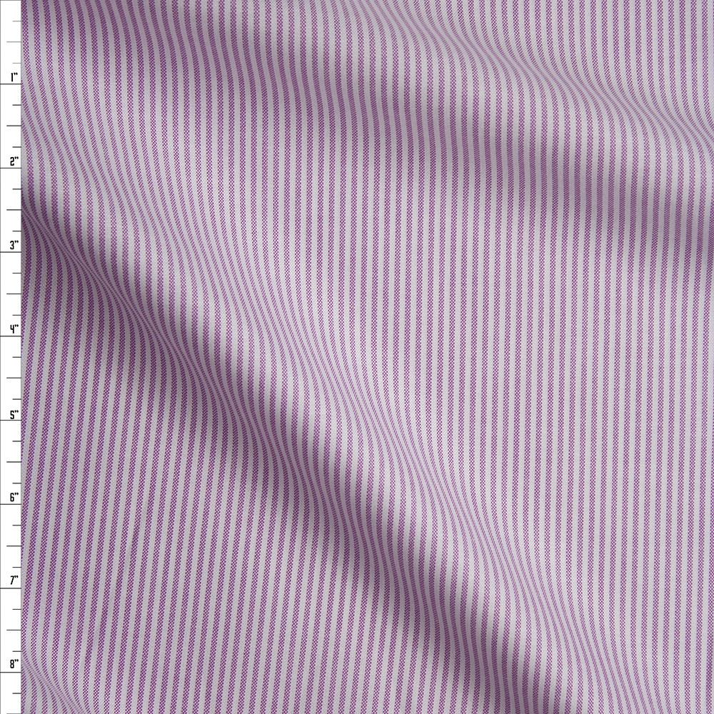 Cali Fabrics Lavender and White Vertical stripes Cotton Oxford Cloth ...