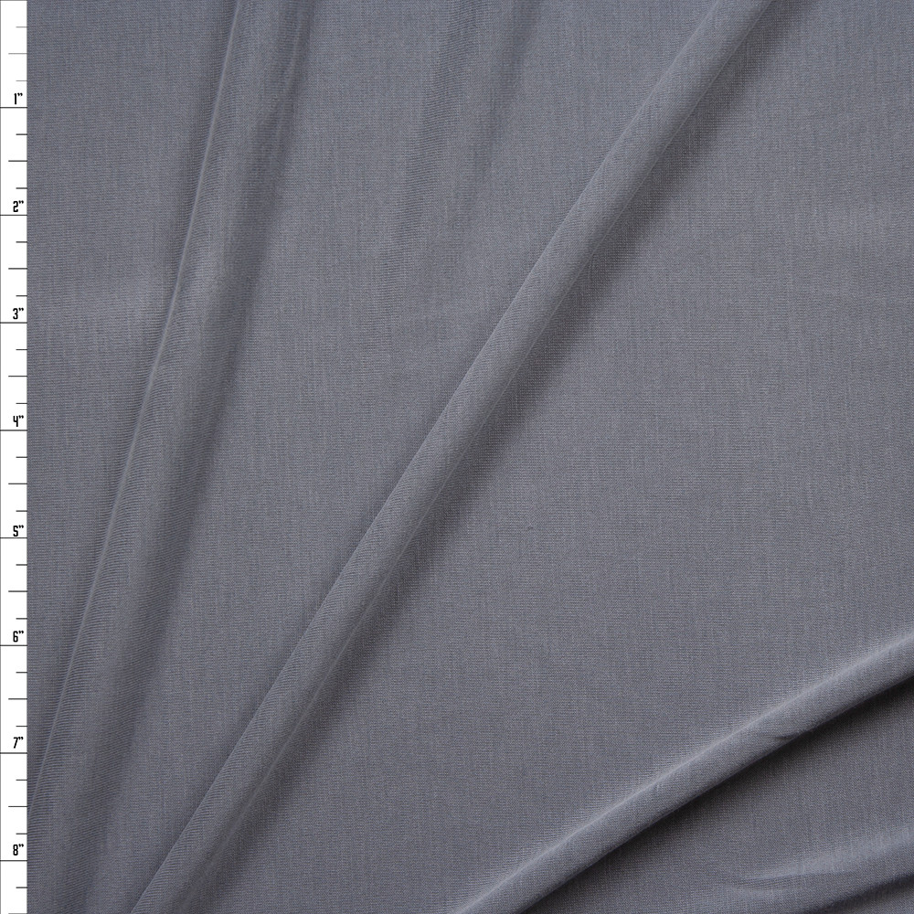 Cali Fabrics Grey Sand Washed Poly/Modal Jersey Knit Fabric by the Yard