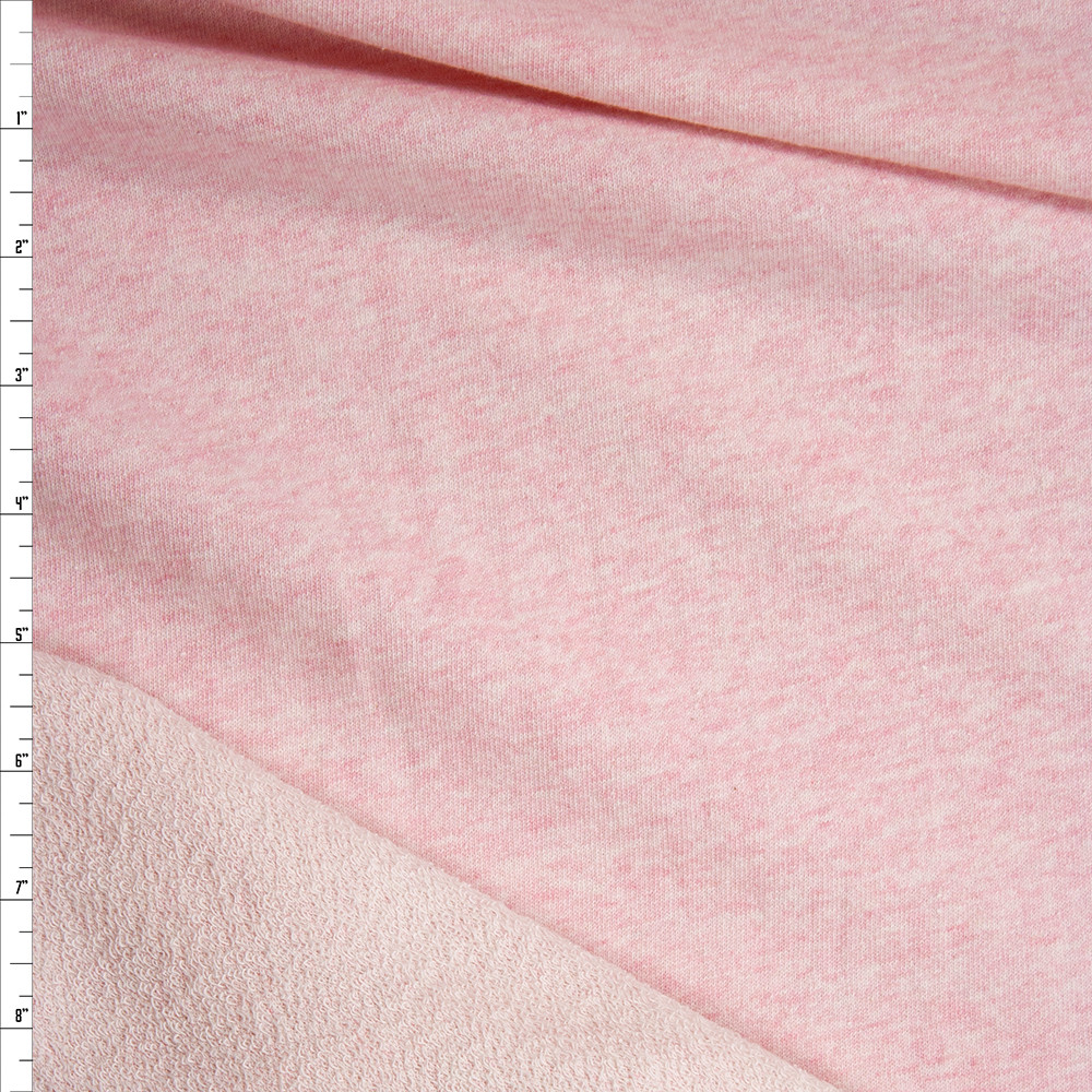 Curated visual reference: Fresh Look at Cali Fabrics Pink Heather Cotton French Terry Fabric By The