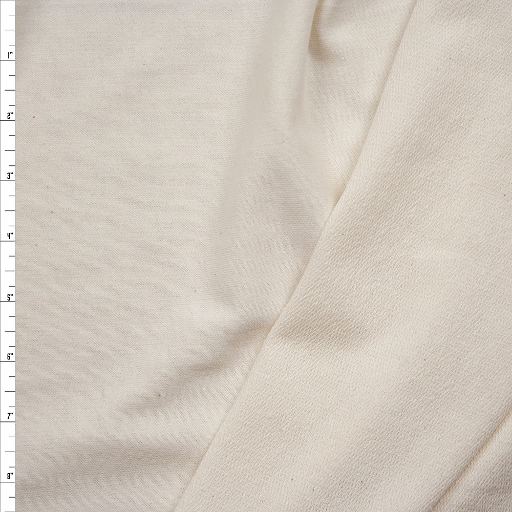 Cali Fabrics Natural Lightweight Cotton/Poly French Terry Fabric by the ...