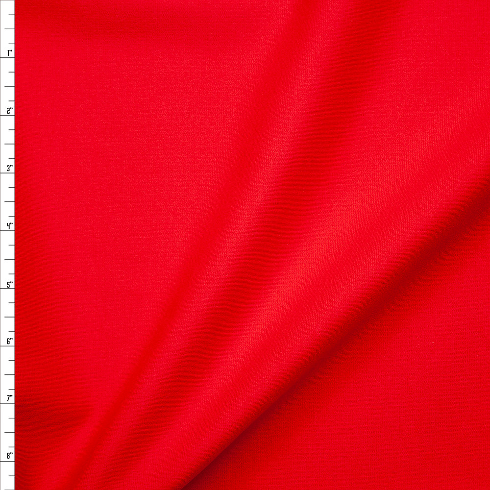 Cali Fabrics Bright Red Heavyweight Stretch Ponte De Roma Fabric by the ...