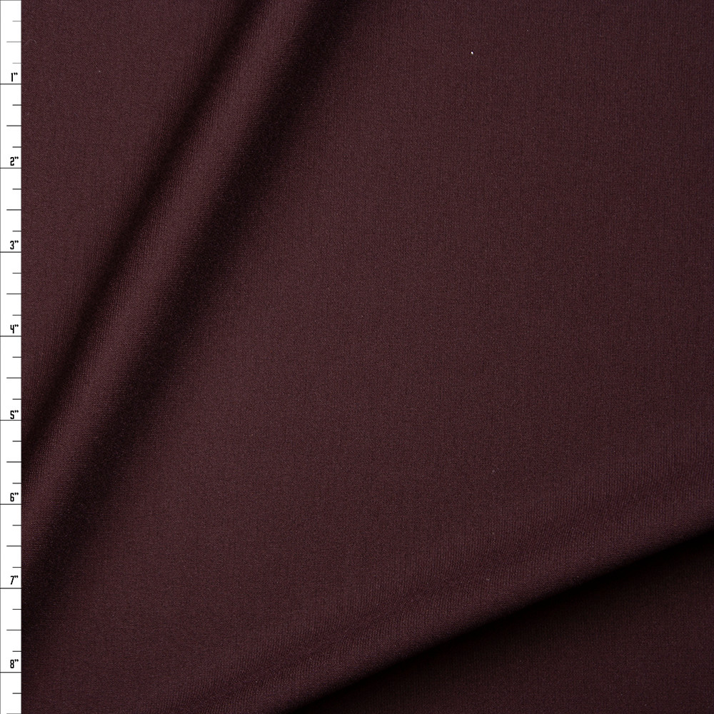 Cali Fabrics Dark Brown Heavyweight Stretch Ponte De Roma Fabric by the ...