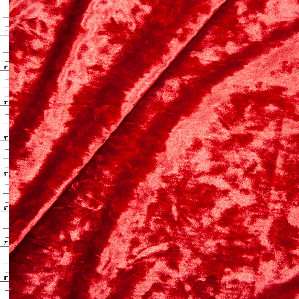 Red Crushed Velour Fabric – In-Weave Fabric