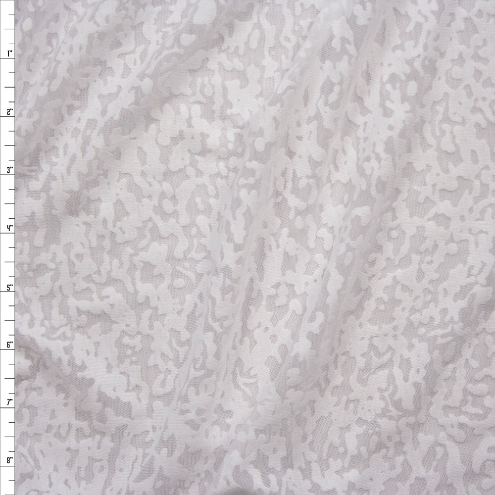 Cali Fabrics White Burnout Jersey Knit Fabric by the Yard