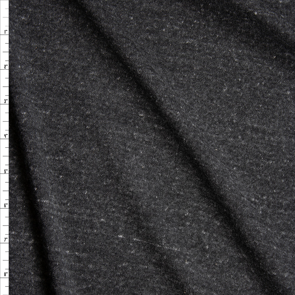 Cali Fabrics Charcoal Grey Midweight Micro Rib Knit Fabric by the Yard