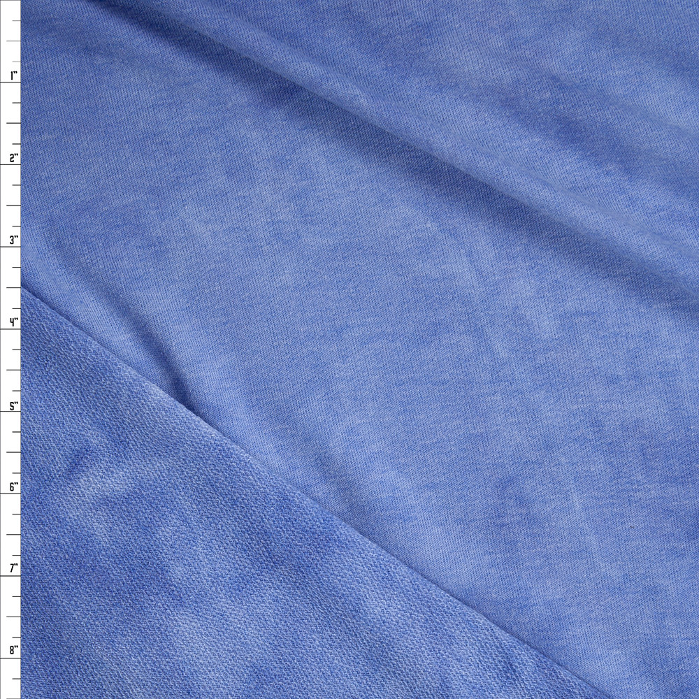 Cali Fabrics Light Blue Tie Dye Soft Rayon French Terry Fabric by the Yard