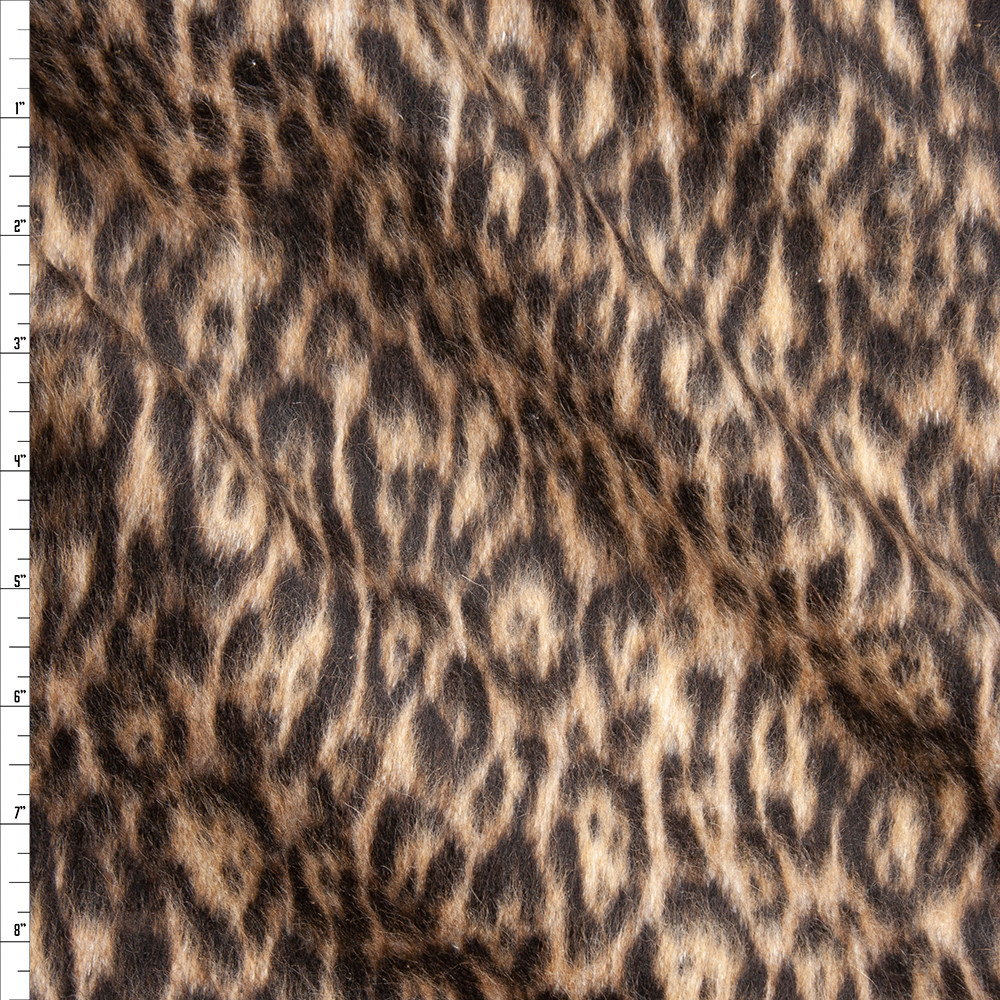 100% Boiled Wool Jacquard Leopard Print Fabric / Premium Designer Made