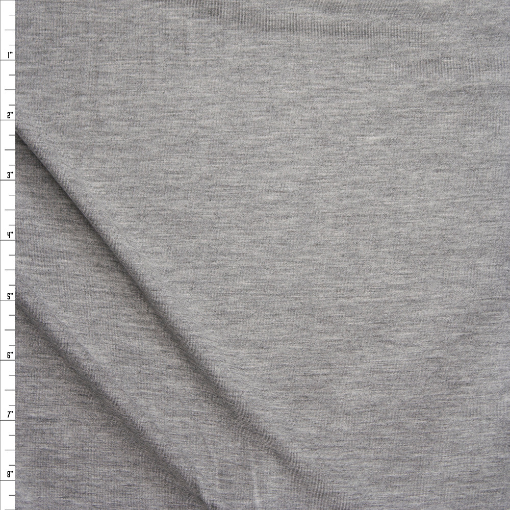 Heather Grey Midweight 4-way Stretch Rayon/Spandex Jersey Knit