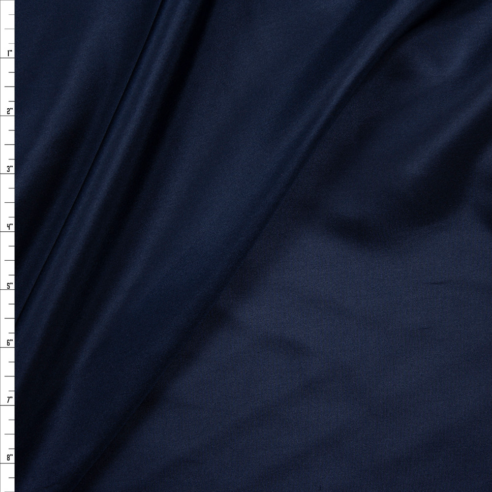 Cali Fabrics Navy Designer Silk Habotai Fabric by the Yard