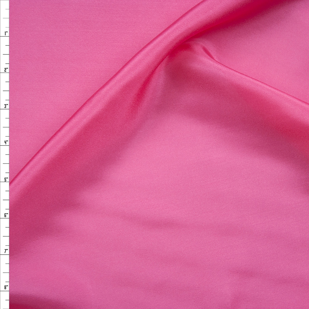 Cali Fabrics Bright Pink Designer Silk Habotai Fabric by the Yard