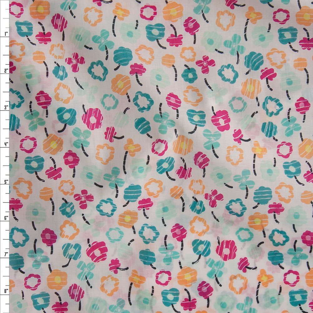 Waving Buds Candied Cotton Voile from Art Gallery Fabrics