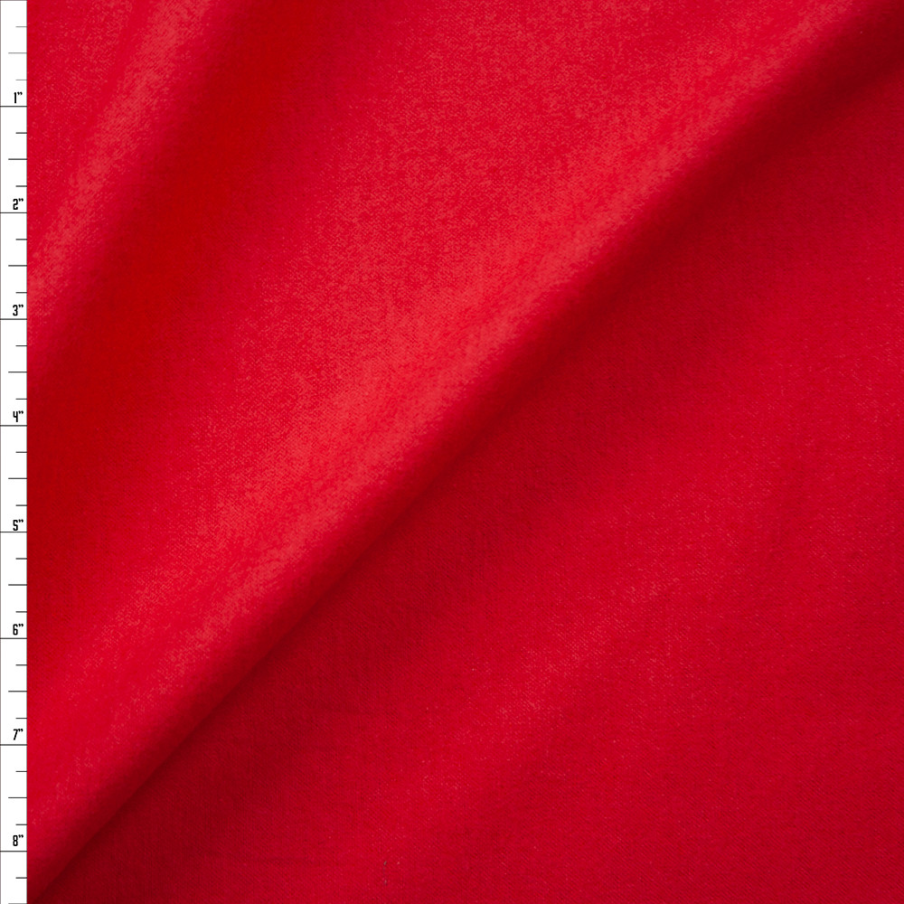 Cali Fabrics Red Double Nap Midweight Cotton Flannel Fabric by the Yard